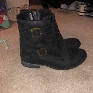 Short black combat boots